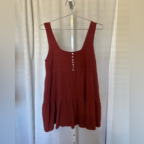 Urban Outfitters Mini Frock Dress in Red Clay - Picture 6 of 7